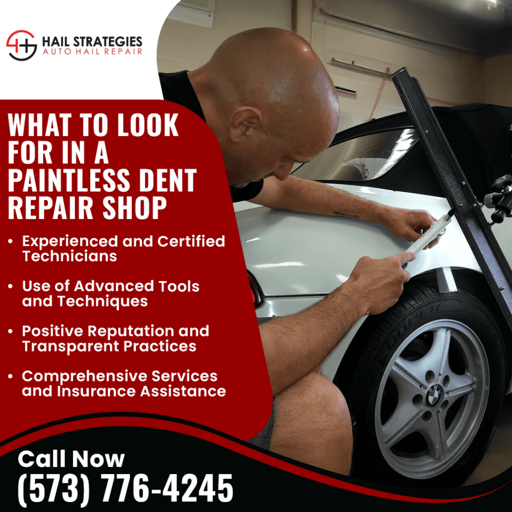 what to look for in a paintless dent repair shop